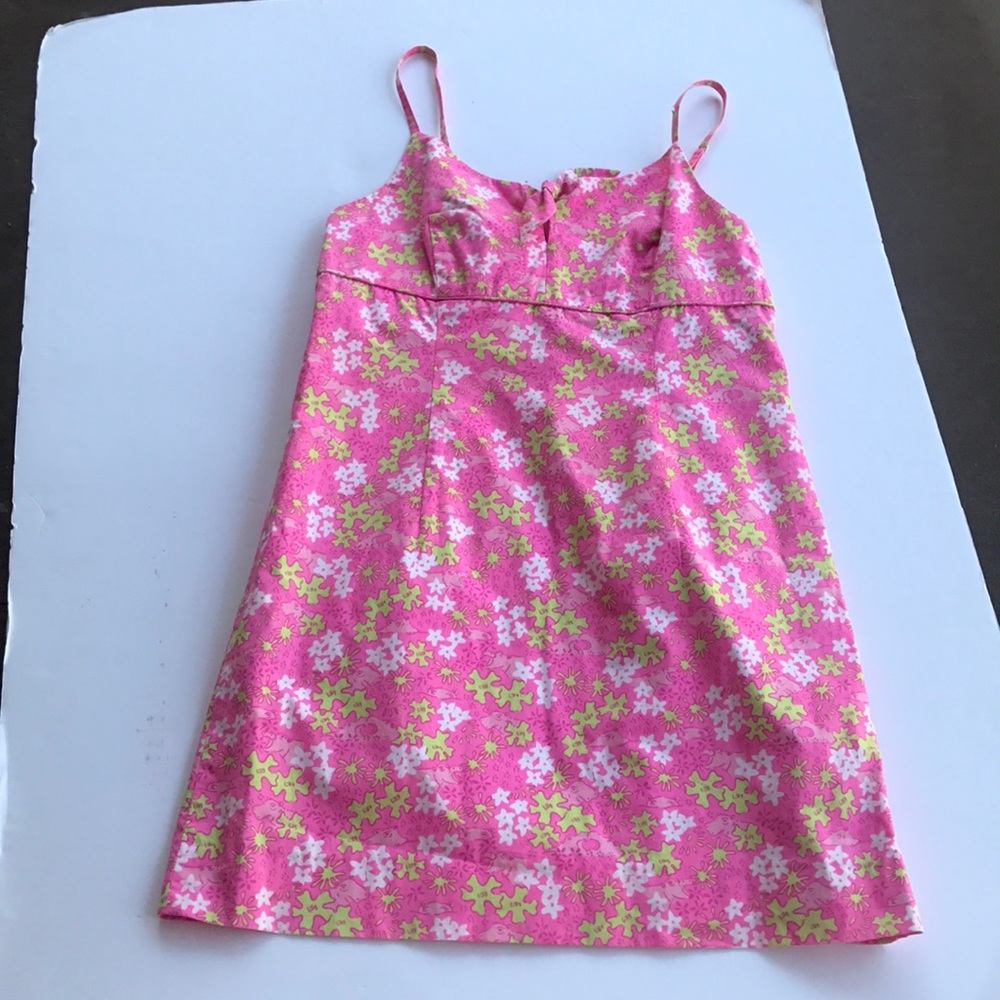 Rare Vintage Lilly Pulitzer Dress White Label Sundress 10 Shift Slip Barbie Pink - Picture 2 of 15